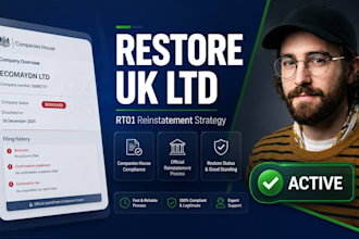restore UK ltd company and prepare rt01 reinstatement