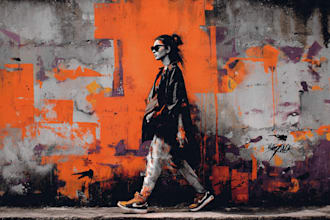 paint real graffiti art on the street wall