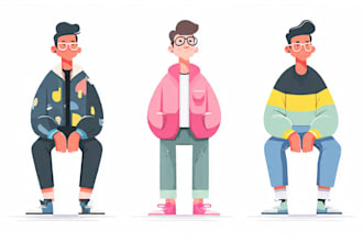 draw flat vector character design