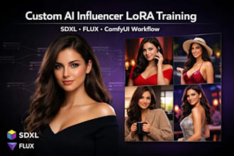 train custom ai influencer lora models, flux sdxl comfyui workflow nsfw runpod