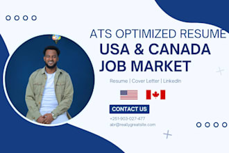 ats optimized resume for USA and canada job applications pro