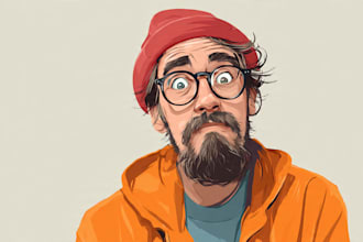draw cartoon vector portrait with your face