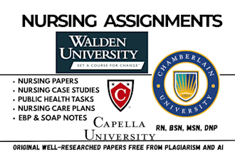 assist with capella flexpath nursing, walden and chamberlain projects