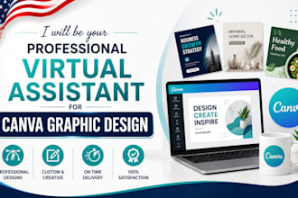 be your professional virtual assistant for canva graphic design