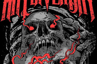 design a brutal metal logo for merch