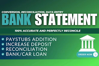 reconcile bank statement PDF to editable format