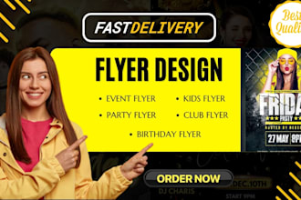 design birthday flyer, flyer, party flyer