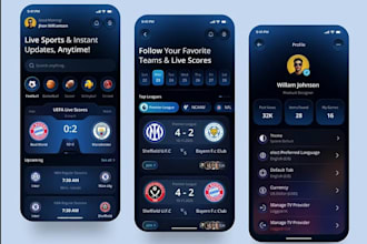 build tournament app, fantasy sport app, sport management website