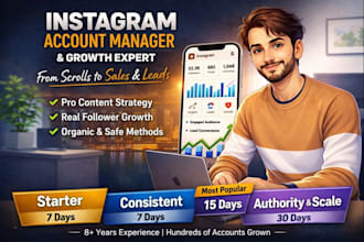be instagram account manager and growth expert