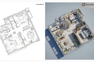 design 2d and 3d floor plans with realistic layouts using homebyme