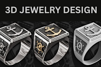 create stunning 3d jewelry model, cad and jewelry design for 3d printing