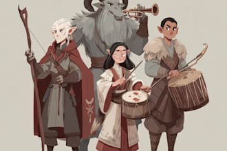 do a dnd character or dnd party art