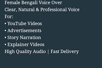 do bengali and hindi  female voice over