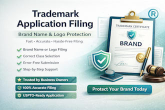 file your trademark application for your brand name registration and logo