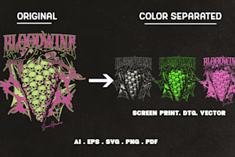 do color separation and print ready t shirt files