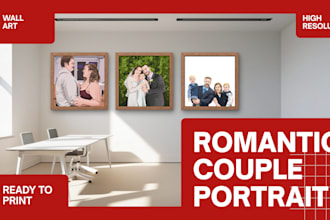 create a romantic custom couple portrait for your valentine gift