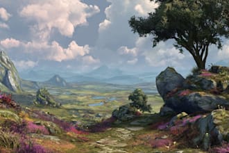 digitally paint fantasy landscape