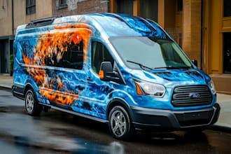 design branding car wrap, vehicle wrap, truck wrap