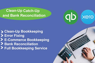do clean up, reconciliation and do bookkeeping in quickbooks