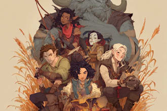 desing your dnd group party illustration