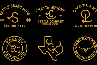 design authentic cattle brand and western ranch logo