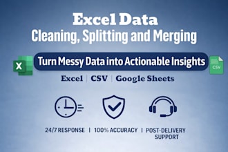 clean, format, merge and split excel data professionally