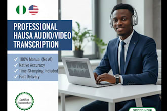 transcribe hausa audio and video, fast and accurate