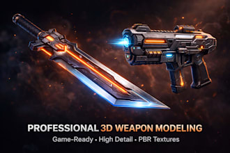create high quality 3d weapon models for games, films, and animations