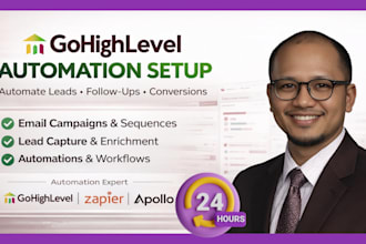 set up CRM automation using clay, apollo, zapier and gohighlevel