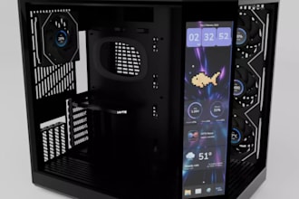 create 3d sff gaming PC, themed PC case design, for cnc machining printing stl