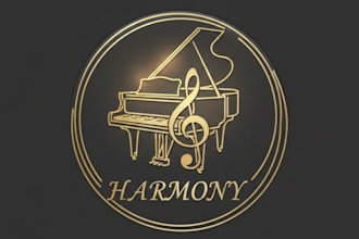 make professional and elegant piano logo for your brand