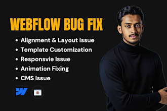 fix webflow bugs, responsiveness, customize webflow template