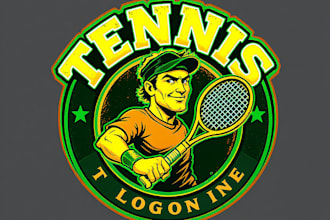 design a professional modern tennis logo for your brand
