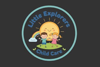 draw professional child care logo for your brand