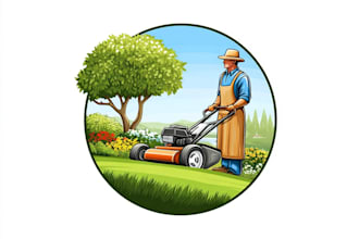 do professional landscape and lawn care service logo