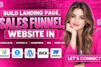 do landing page sales funnel, website in gohighlevel, systeme io, wix, wordpress