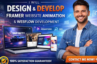 design and develop framer website, framer website animation, webflow developer