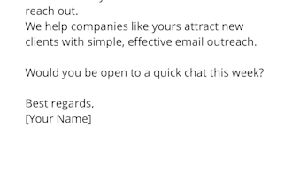 write 3 short emails to help your business find new clients