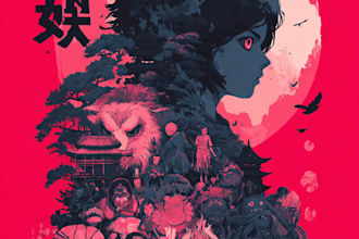 create a japanese t shirt illustration