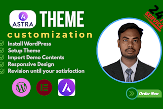 redesign and customize your astra wordpress website with elementor