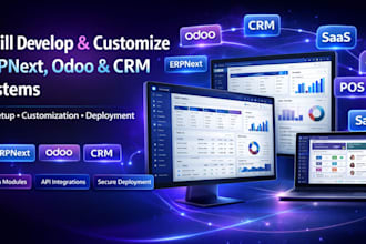 develop, customize erpnext odoo, CRM software, full setup deployment twentycrm