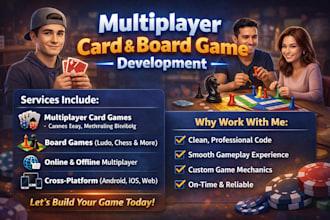 build multiplayer card game card game design, ludo chess board game development