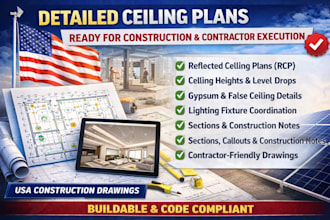prepare detailed ceiling plans ready for construction and contractor execution