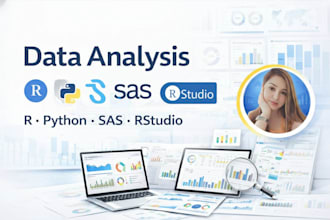 perform professional data analysis using r, python, SAS and rstudio