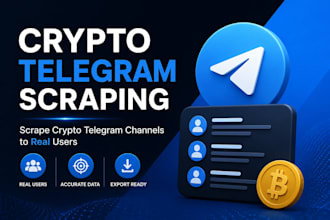 scrap crypto telegram channel, telegram scraping, telegram scrape to real users