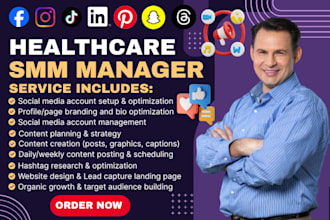 clinic social media marketing manager medicare healthcare flyer fb leads website
