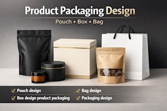 design product packaging design, pouch design and bag design