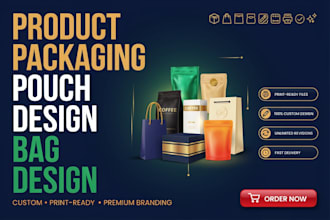 design product packaging design, pouch design and bag design