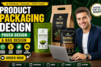 design product packaging design, pouch design and bag design
