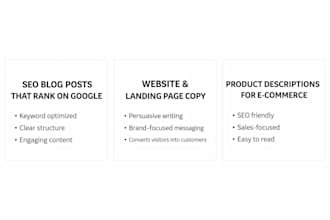 write SEO blog posts, website copy